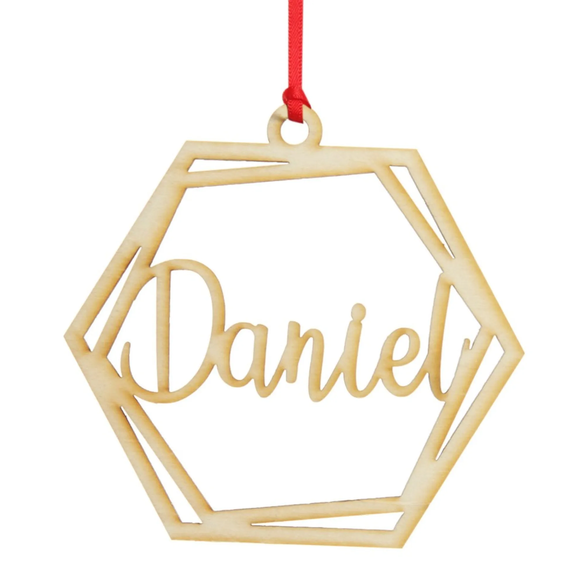 Personalised Hexagonal Laser Cut Christmas Decoration Cheap