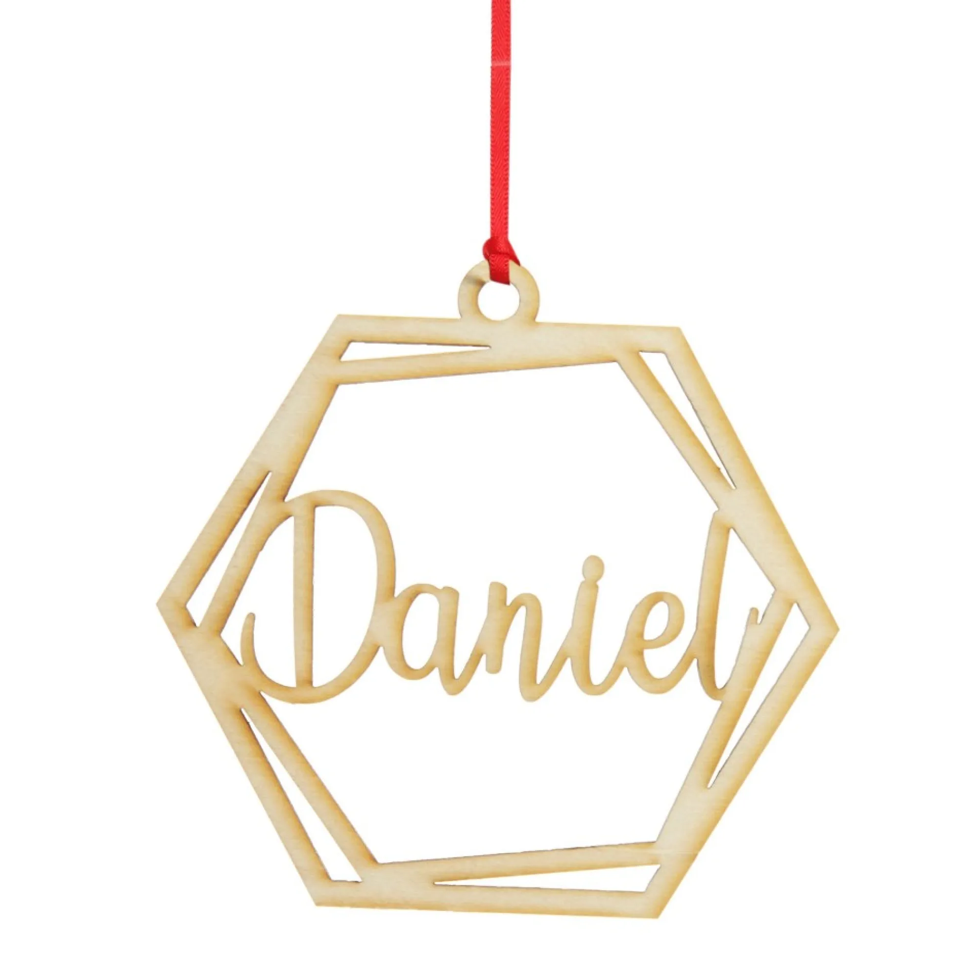 Personalised Hexagonal Laser Cut Christmas Decoration Cheap