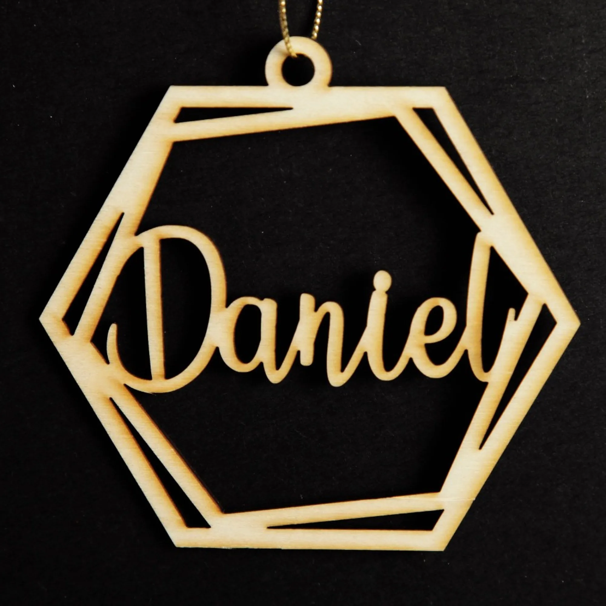 Personalised Hexagonal Laser Cut Christmas Decoration Cheap