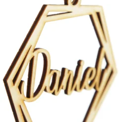 Personalised Hexagonal Laser Cut Christmas Decoration Cheap