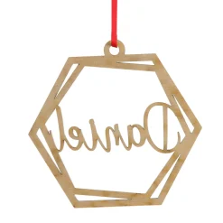 Personalised Hexagonal Laser Cut Christmas Decoration Cheap