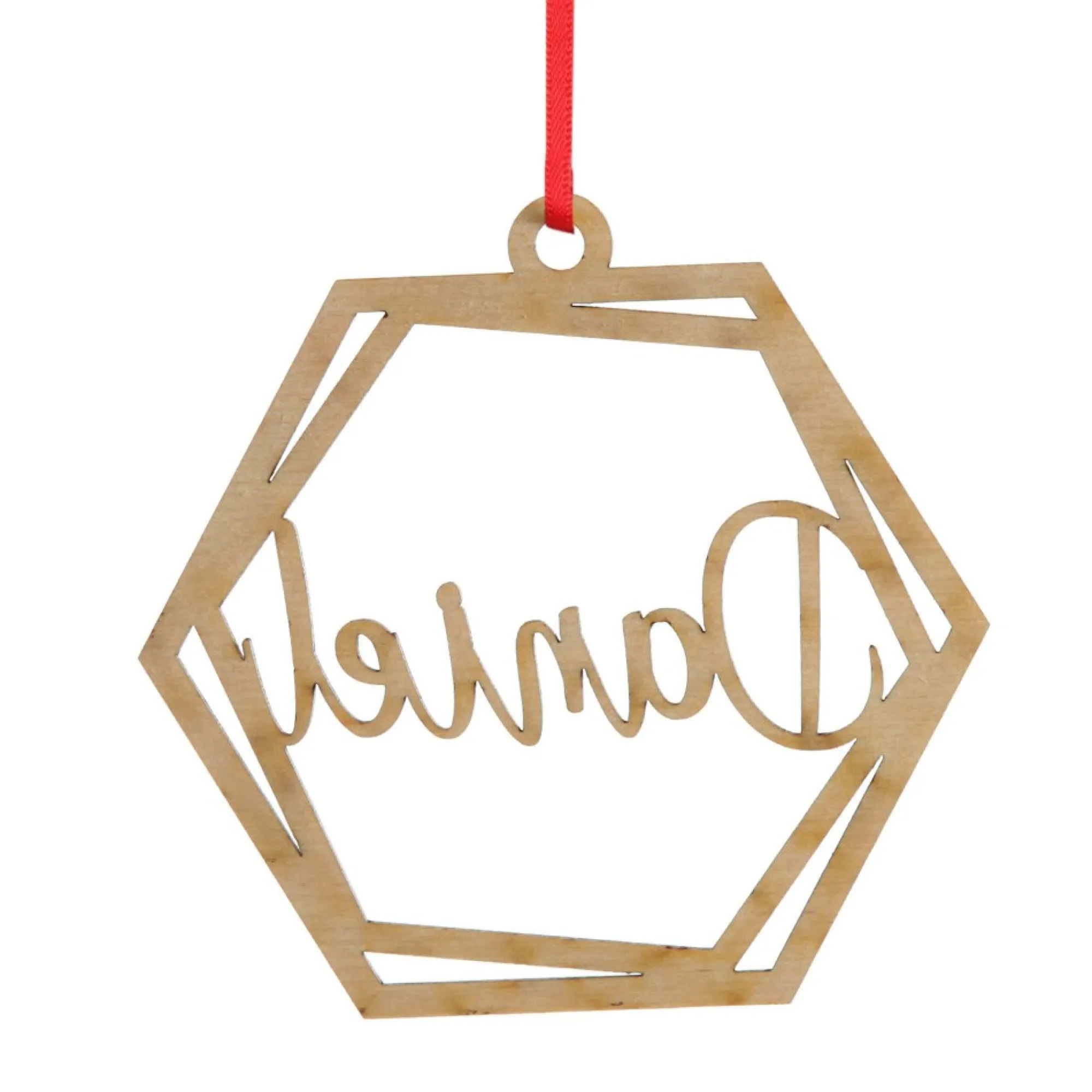 Personalised Hexagonal Laser Cut Christmas Decoration Cheap