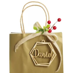 Personalised Hexagonal Laser Cut Christmas Decoration Cheap