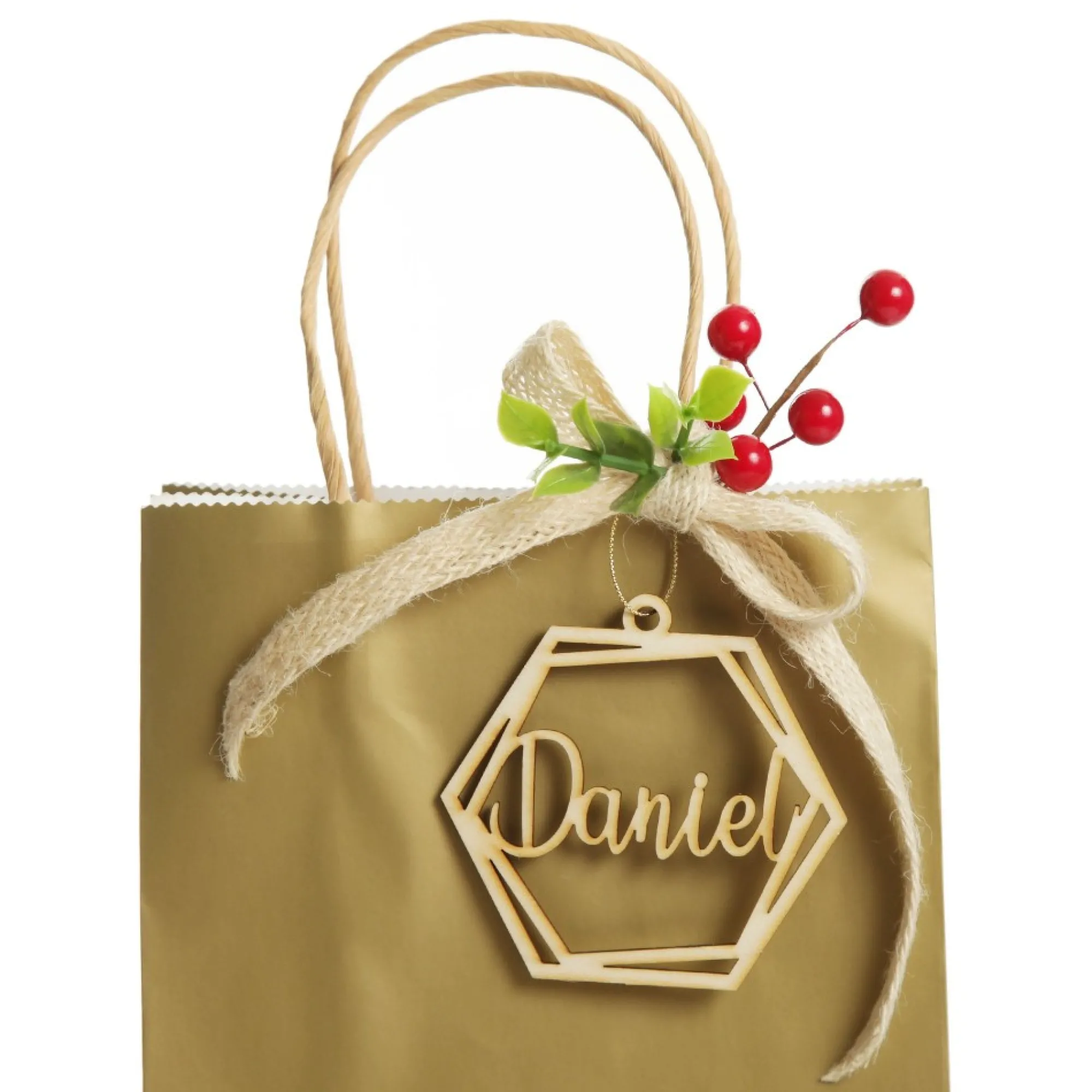 Personalised Hexagonal Laser Cut Christmas Decoration Cheap