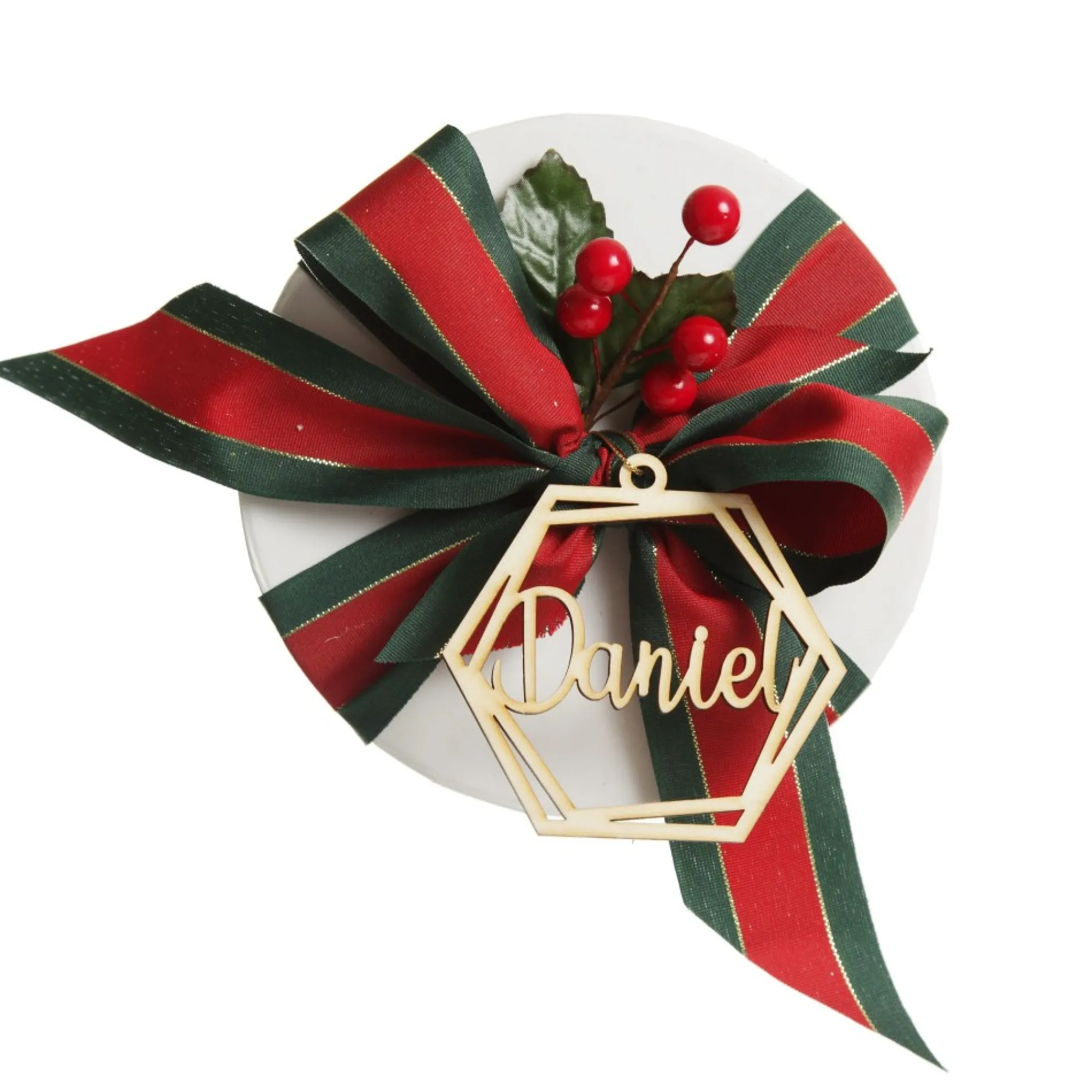 Personalised Hexagonal Laser Cut Christmas Decoration Cheap