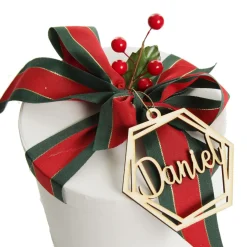 Personalised Hexagonal Laser Cut Christmas Decoration Cheap