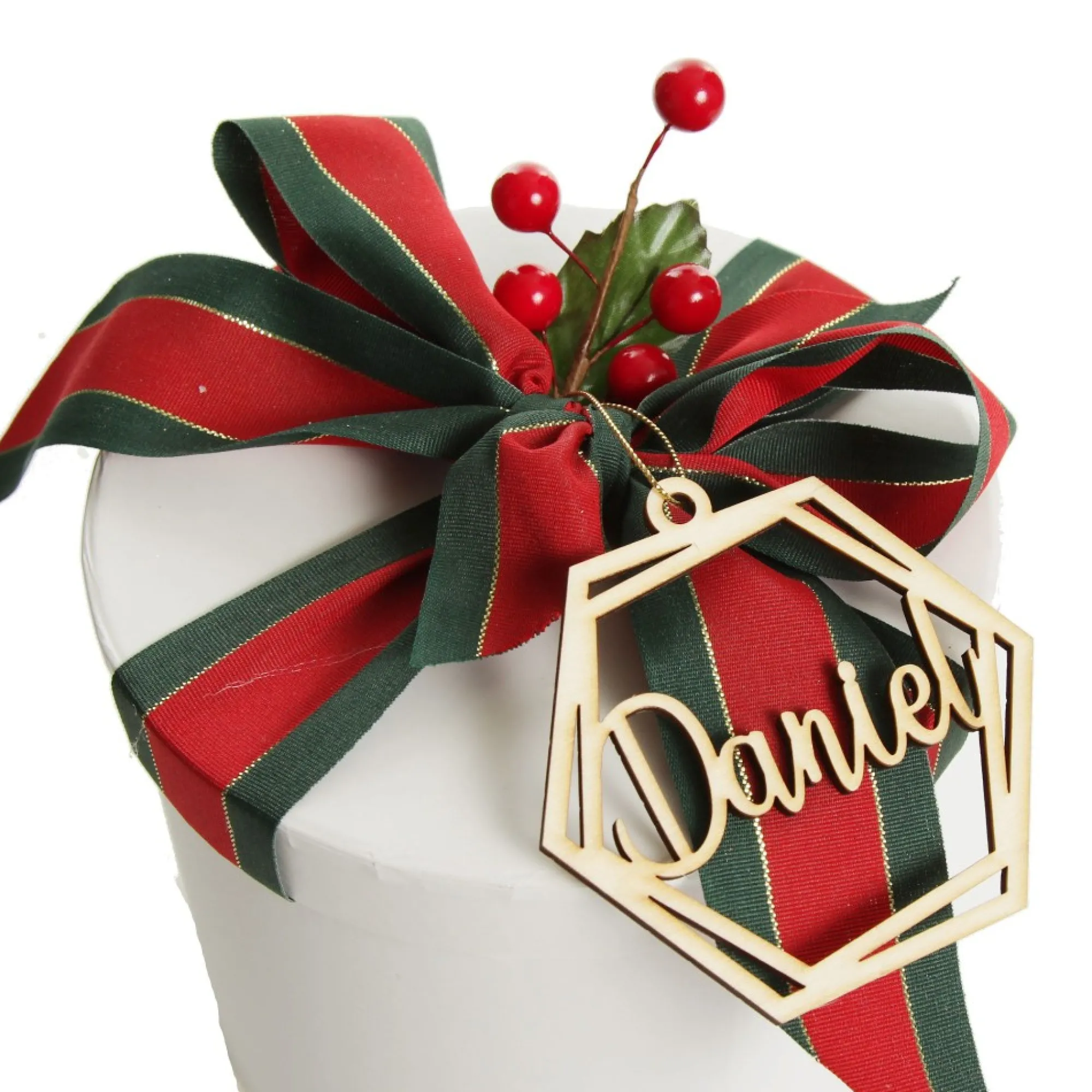 Personalised Hexagonal Laser Cut Christmas Decoration Cheap