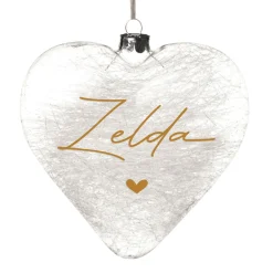 Personalised Icicle Glass Heart - All i need is Love and a Cat Clearance