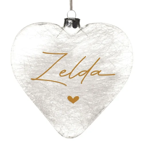 Personalised Icicle Glass Heart - All i need is Love and a Cat Clearance