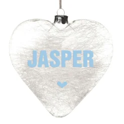 Personalised Icicle Glass Heart - All i need is Love and a Cat Clearance