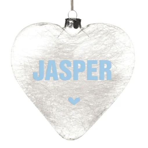Personalised Icicle Glass Heart - All i need is Love and a Cat Clearance
