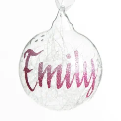 Personalised Icicle Glass Christmas Bauble Cheap