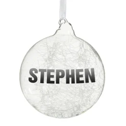 Personalised Icicle Glass Christmas Bauble Cheap