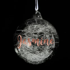 Personalised Icicle Glass Christmas Bauble Cheap