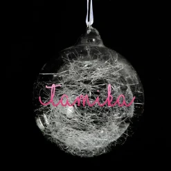Personalised Icicle Glass Christmas Bauble Cheap
