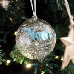 Personalised Icicle Glass Christmas Bauble Cheap