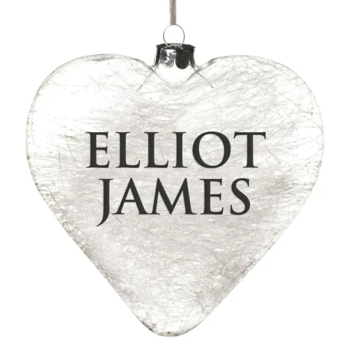 Personalised Icicle Glass Heart Cheap