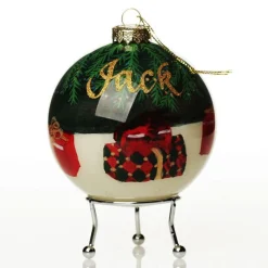 Personalised Inside Painted Teddy Bear Christmas Bauble Cheap