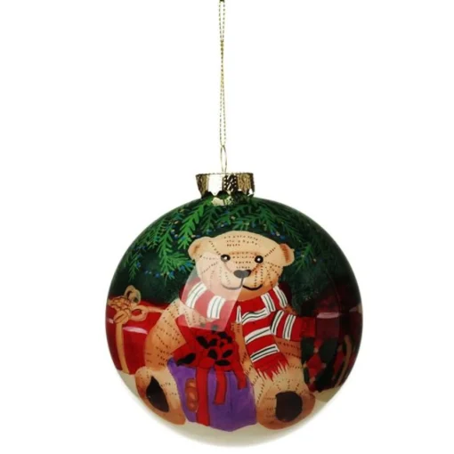 Personalised Inside Painted Teddy Bear Christmas Bauble Cheap