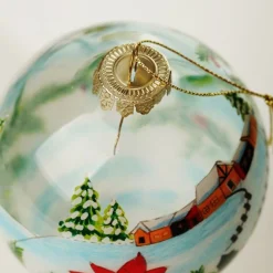 Personalised Inside Painted Poinsettia House Christmas Bauble Best
