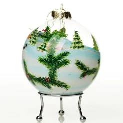 Personalised Inside Painted Poinsettia House Christmas Bauble Best