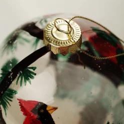 Personalised Inside Painted Cardinal Bird Christmas Bauble Sale