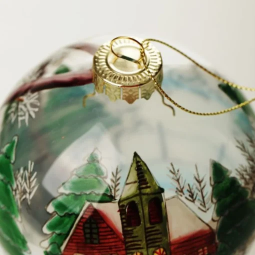 Personalised Inside Painted Church Christmas Bauble Shop