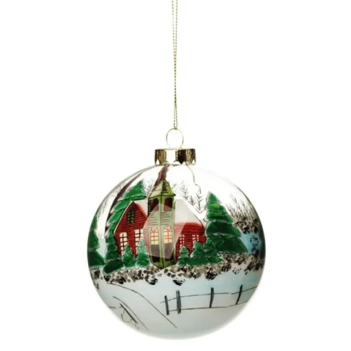 Personalised Inside Painted Church Christmas Bauble Shop