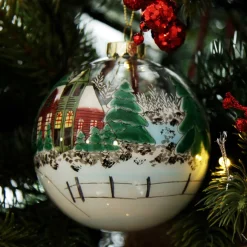 Personalised Inside Painted Church Christmas Bauble Shop