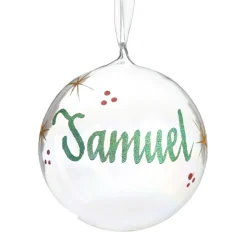 Personalised Iridescent Glass Christmas Bauble Shop