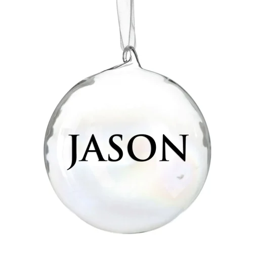 Personalised Iridescent Glass Christmas Bauble Shop