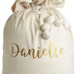 Personalised Ivory Velvet Santa Sack Outlet