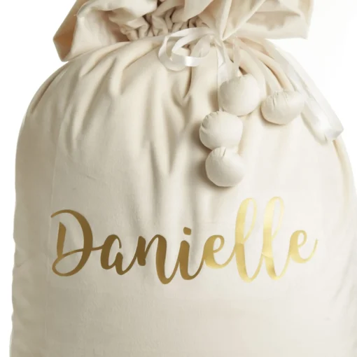 Personalised Ivory Velvet Santa Sack Outlet
