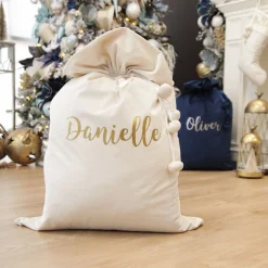 Personalised Ivory Velvet Santa Sack Outlet