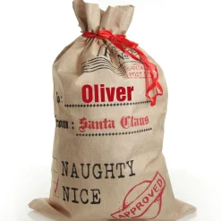 Personalised Jute Naughty or Nice Santa Sack Online