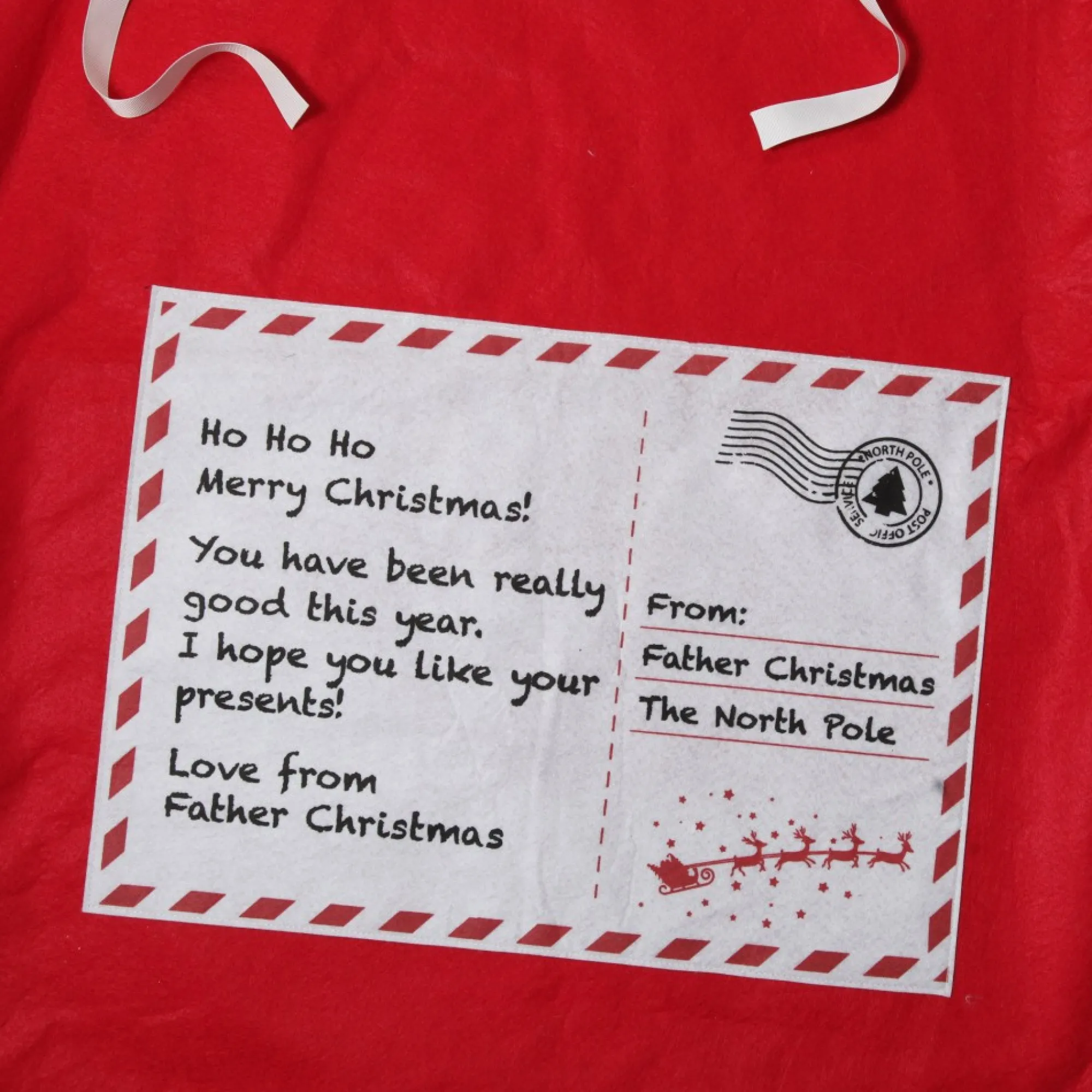 Personalised Letter from Santa Red Felt Jumbo Sack Store