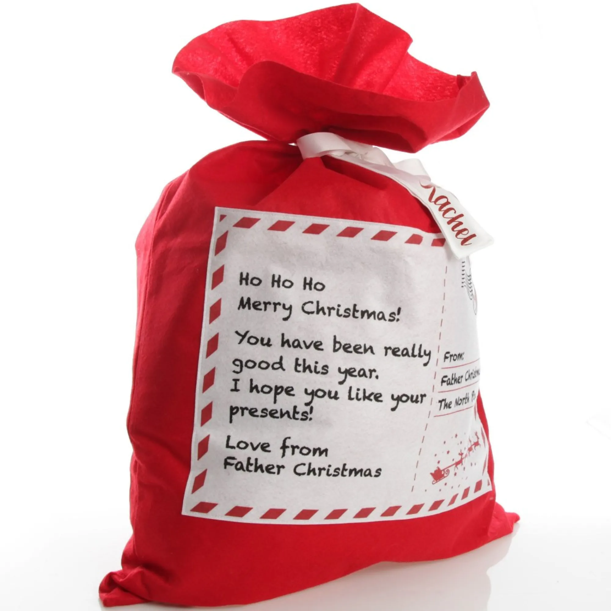 Personalised Letter from Santa Red Felt Jumbo Sack Store