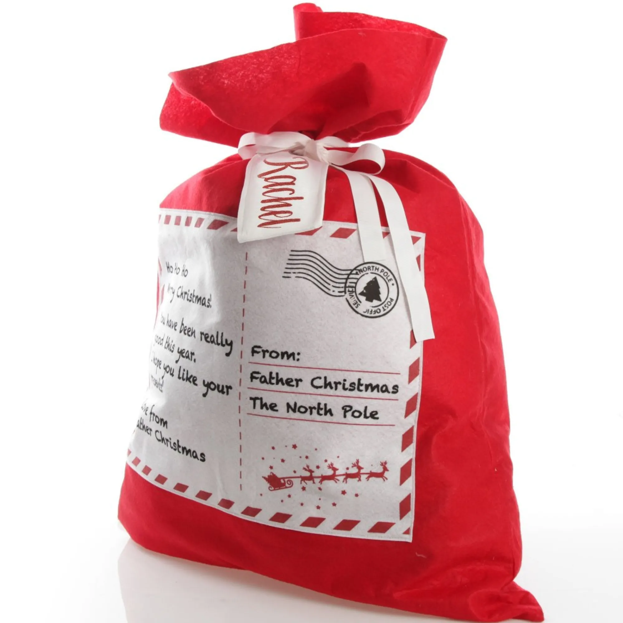 Personalised Letter from Santa Red Felt Jumbo Sack Store