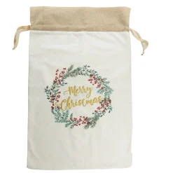 Personalised Merry Christmas Wreath Santa Sack Outlet