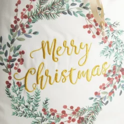 Personalised Merry Christmas Wreath Santa Sack Outlet