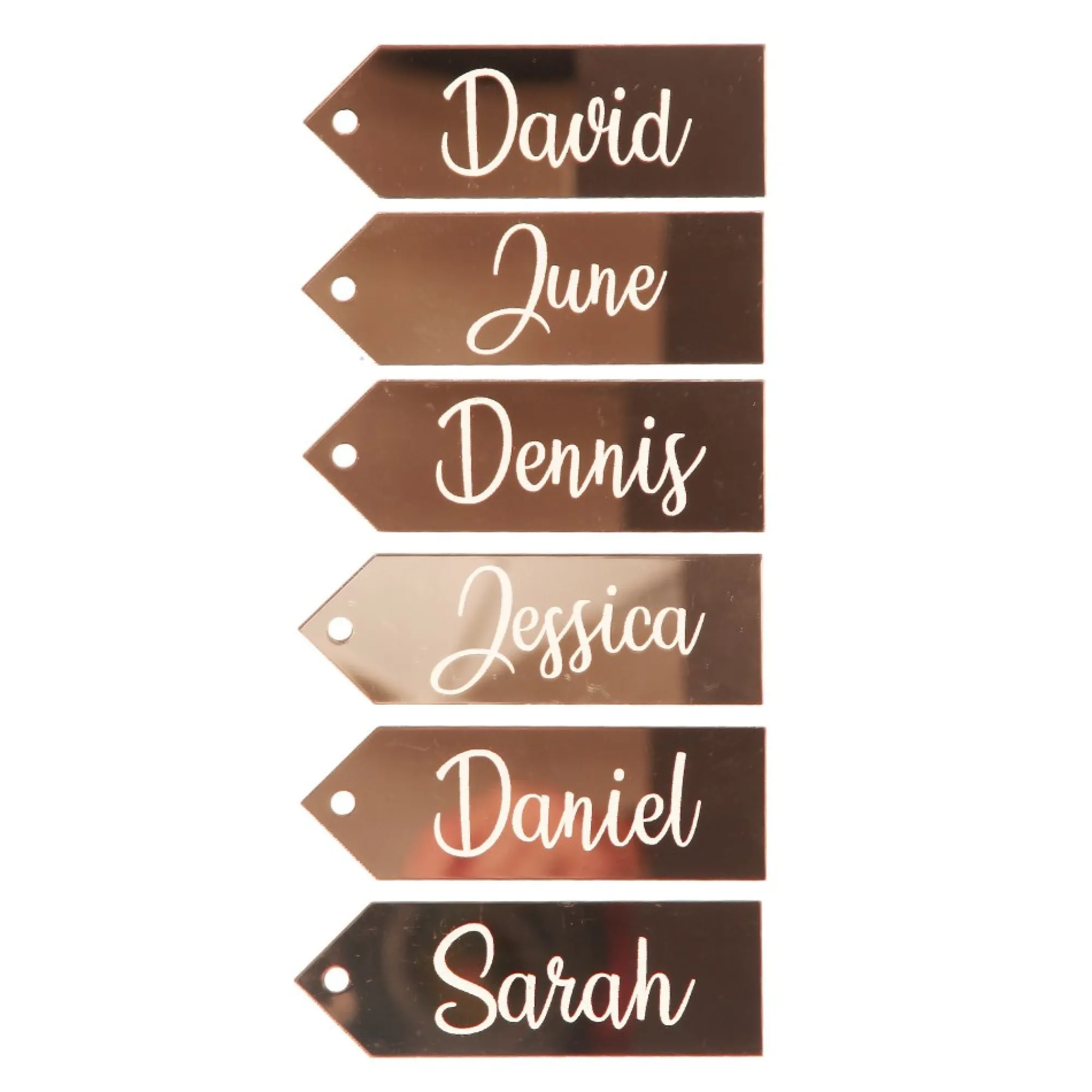 Personalised Mirror Acrylic Etched Name Tags - Set of 6 Best