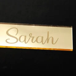 Personalised Mirror Acrylic Etched Name Tags - Set of 6 Best