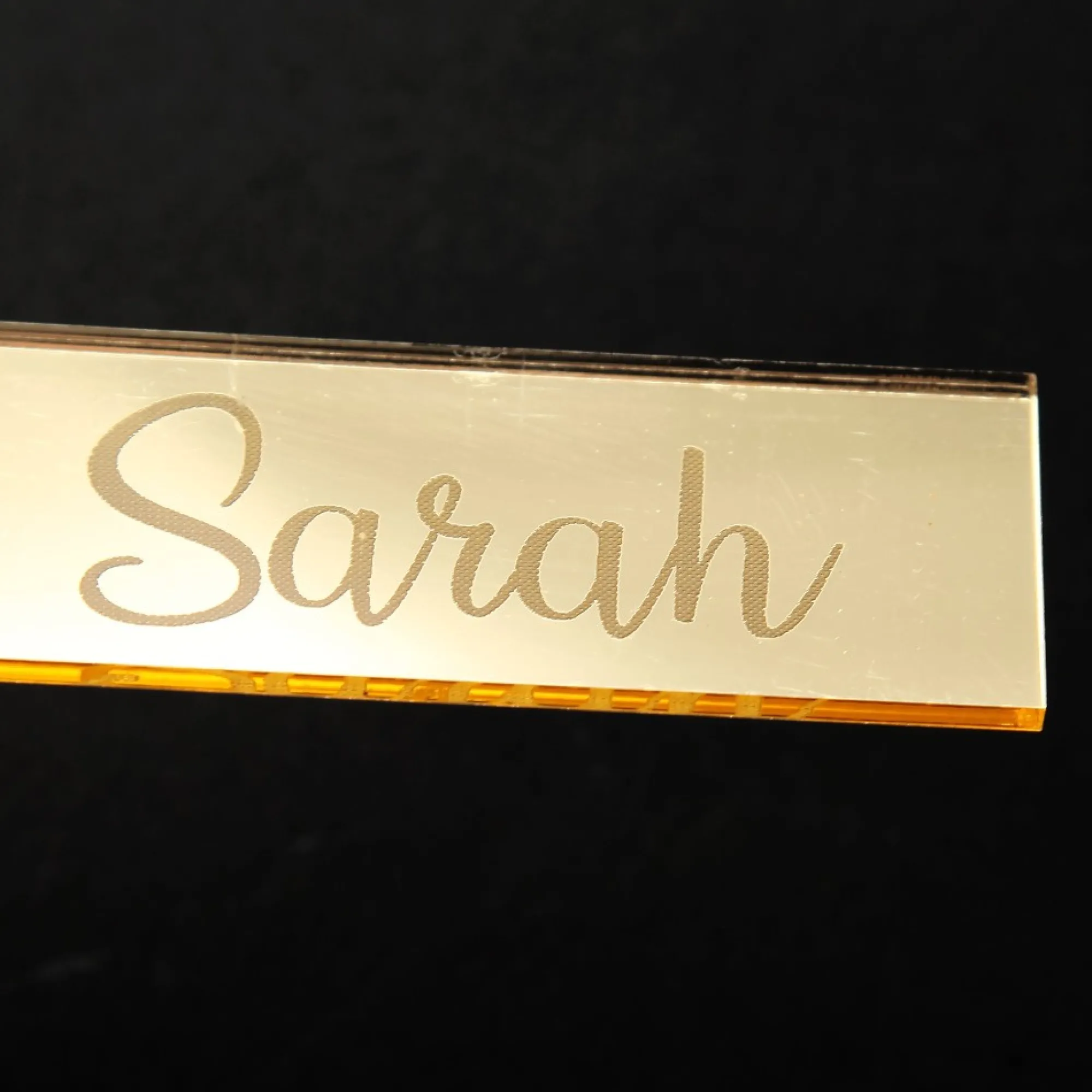 Personalised Mirror Acrylic Etched Name Tags - Set of 6 Best
