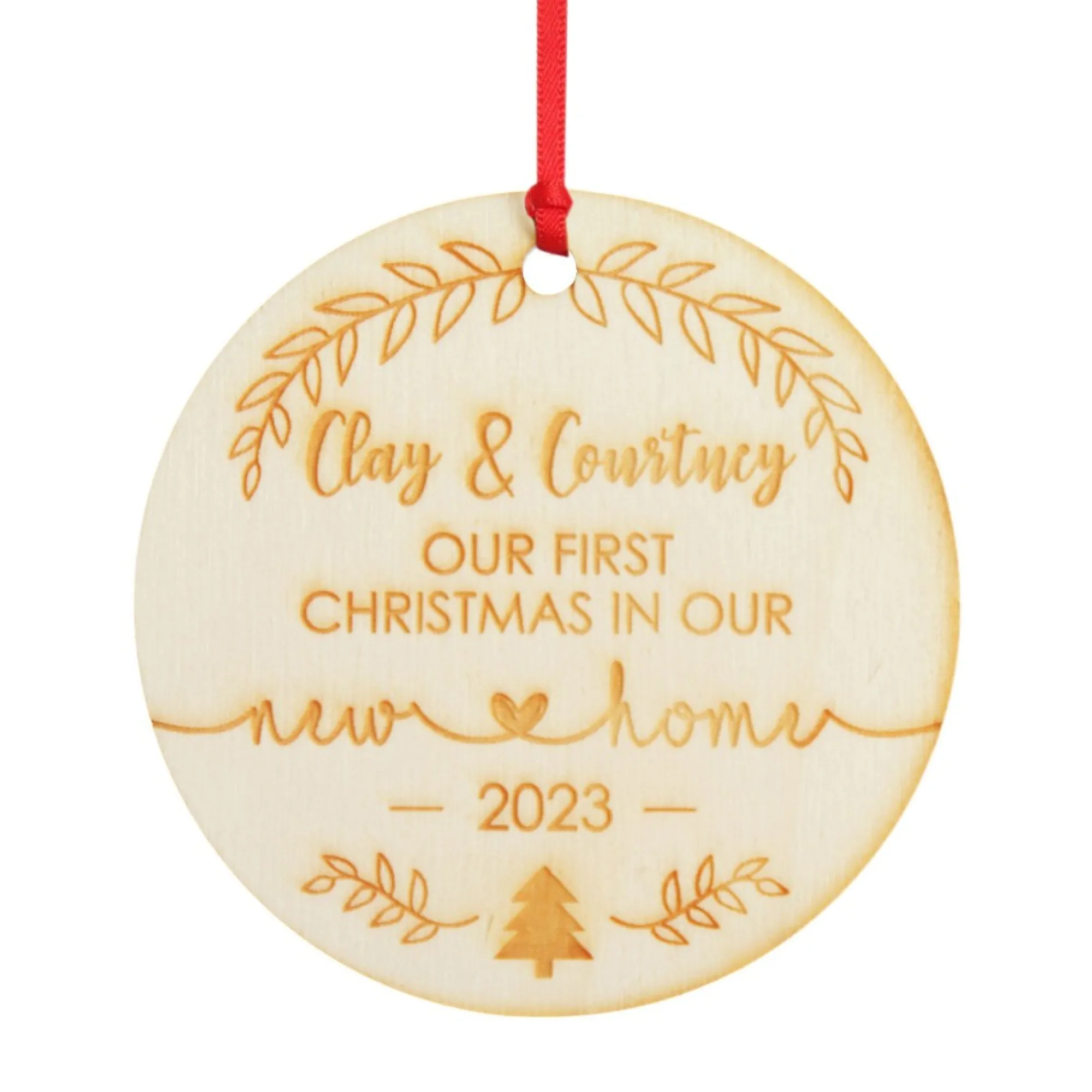 Personalised Our First Christmas New Home Etched Decoration Store