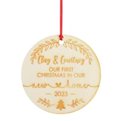 Personalised Our First Christmas New Home Etched Decoration Store