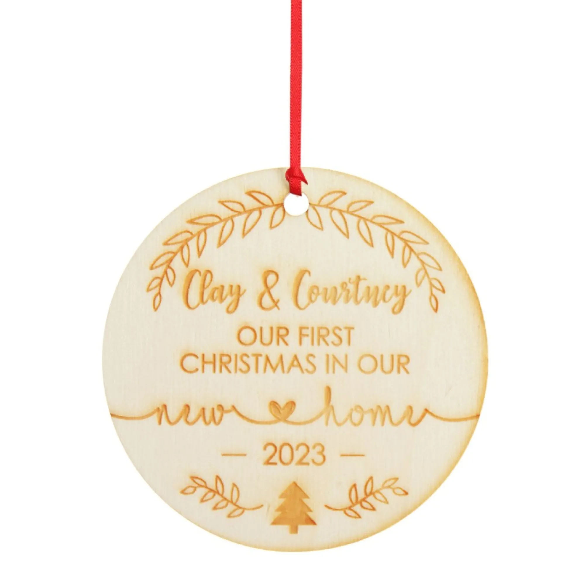 Personalised Our First Christmas New Home Etched Decoration Store
