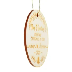 Personalised Our First Christmas New Home Etched Decoration Store