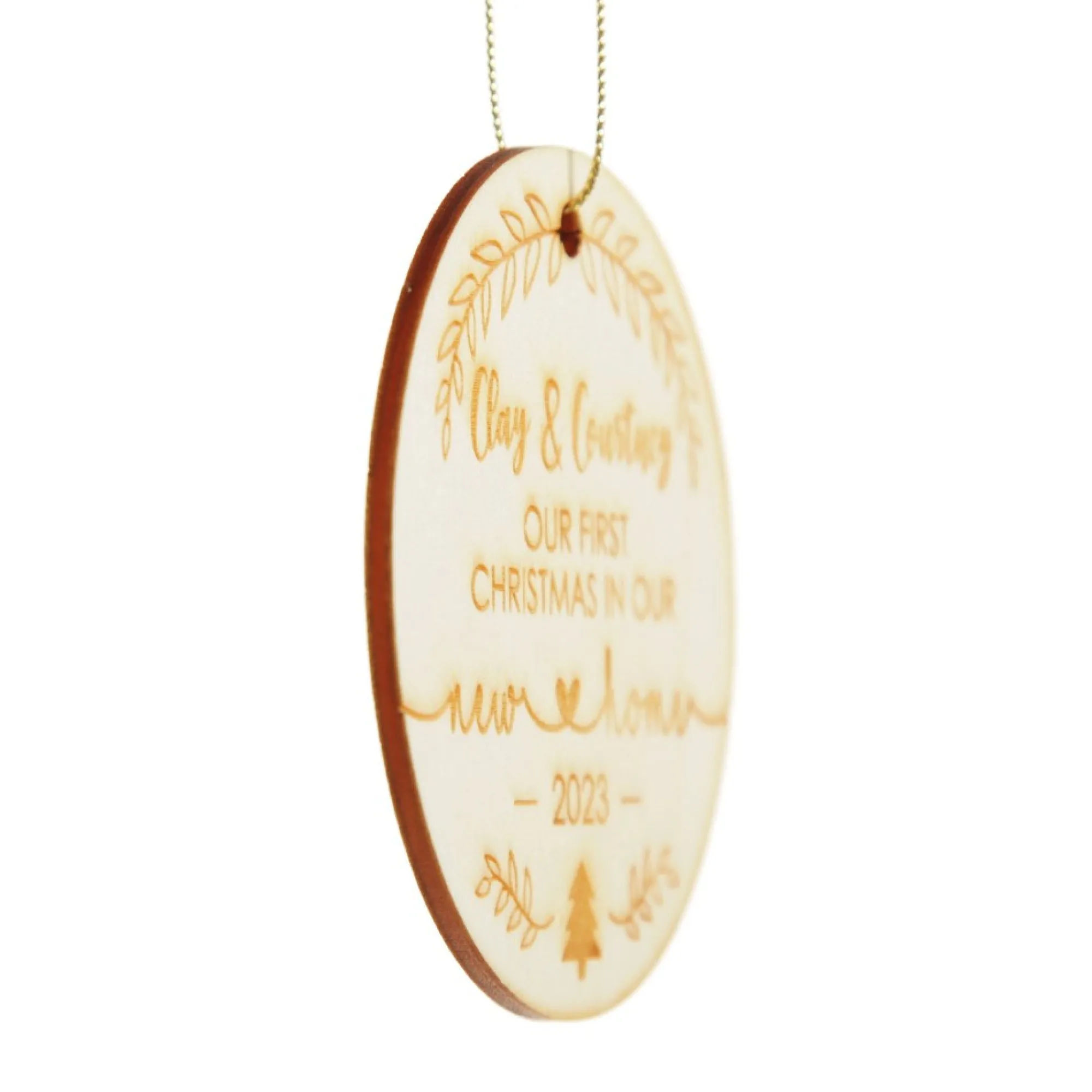 Personalised Our First Christmas New Home Etched Decoration Store