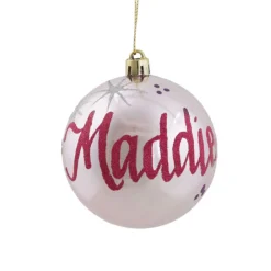 Personalised Pink Shatterproof Christmas Bauble Discount