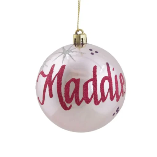 Personalised Pink Shatterproof Christmas Bauble Discount